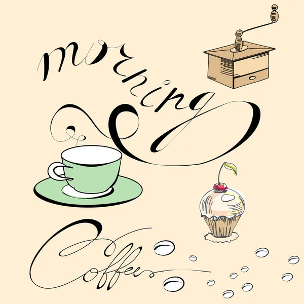 Morning Coffee Modern Vector Illustration — Stock Vector