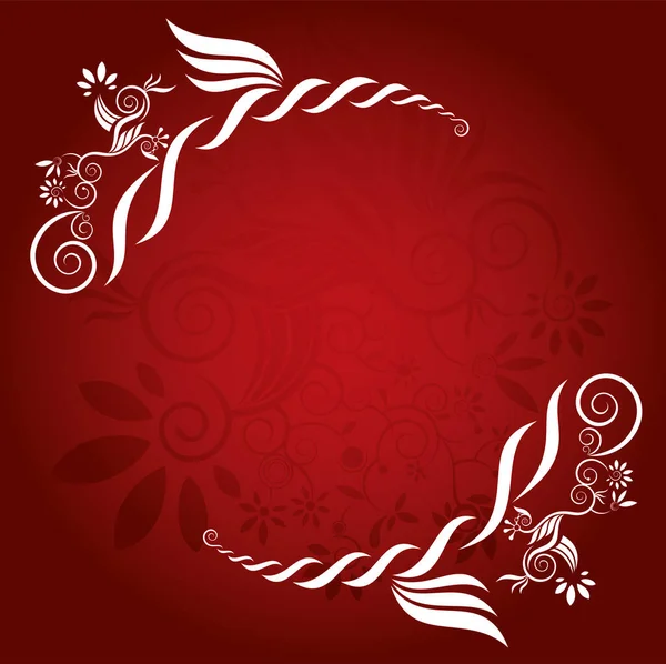 Illustration Vectorielle Fond Floral Rouge — Image vectorielle