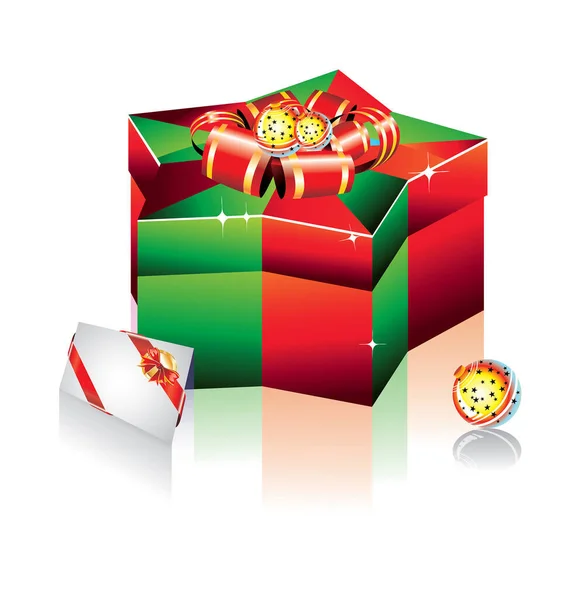 Weihnachtsgeschenkboxen Mit Buntem Band Vektorillustration — Stockvektor