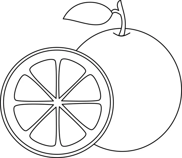 Lineares Orangenobst Symbol Für Gesunde Ernährung — Stockvektor