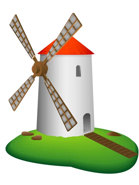 Windmill Icon Vector Illustration — Stock Vector