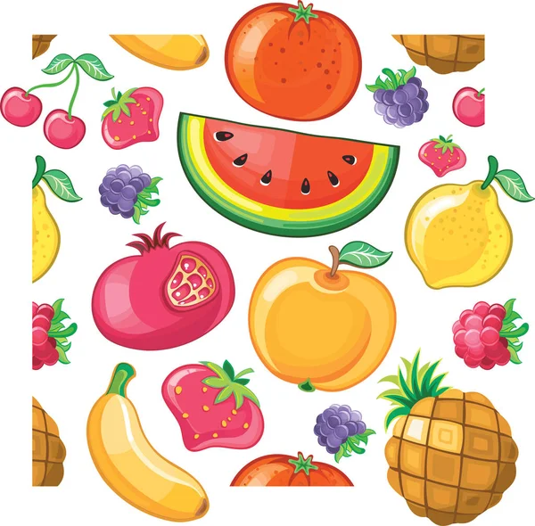 Design Ilustração Vetorial Frutas Frescas —  Vetores de Stock