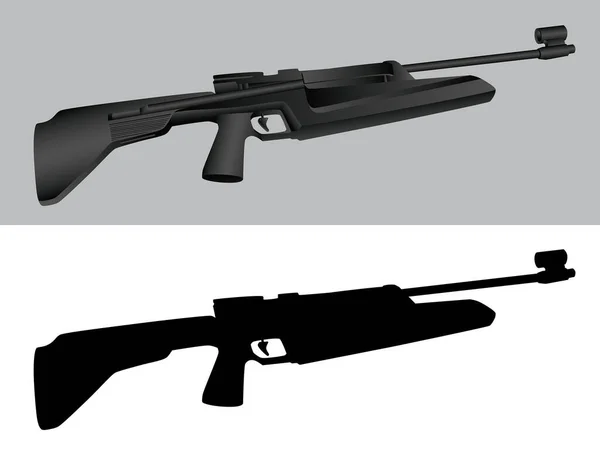 Icono Del Rifle Ilustración Negro Para Web — Vector de stock