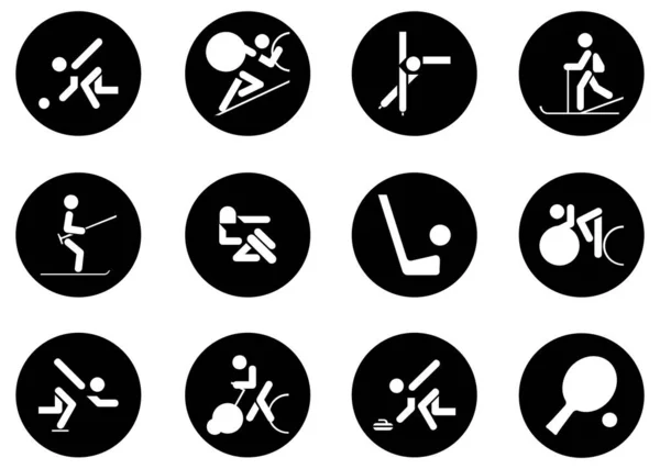 Vektor Set Von Sport Piktogramm Symbolen — Stockvektor