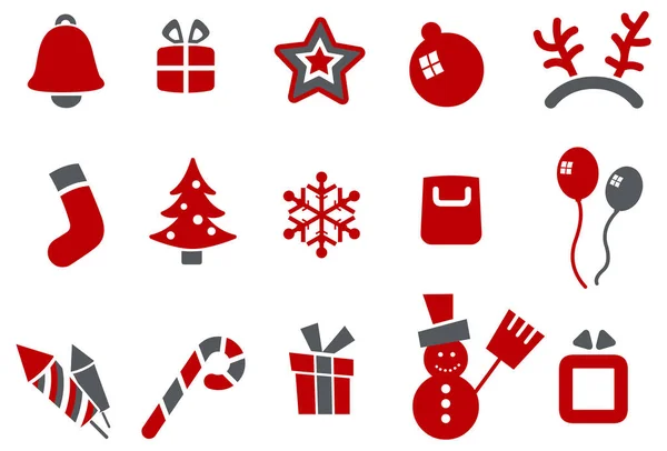 Set Von Weihnachtssymbolen Vektor Illustration — Stockvektor