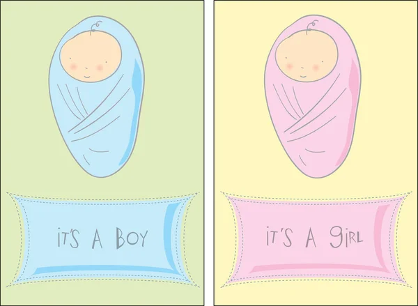 Babyduschkort Med Nyfödd Pojke Nyfödd Baby Shower — Stock vektor