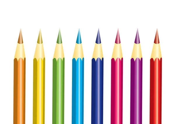Colorful Pencils Different Colors — Stock Vector