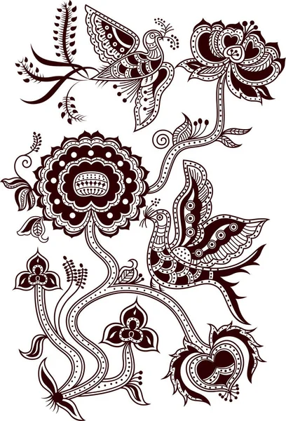 Kreative Illustration Mit Floralen Elementen Kopierraum Hintergrund — Stockvektor