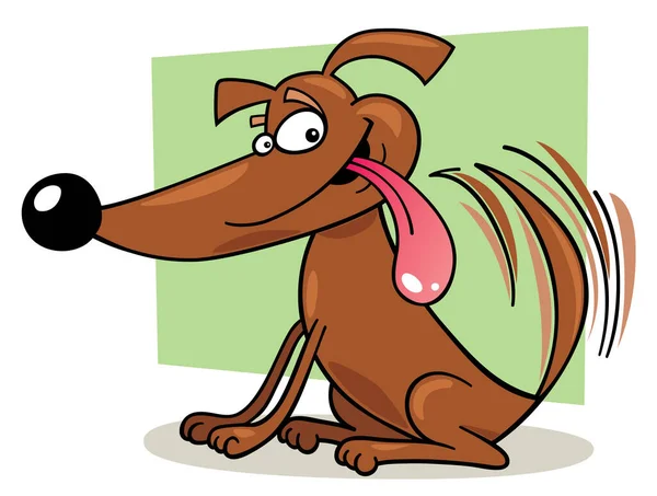 Kreslený Pes Ukazující Jazyk — Stockový vektor