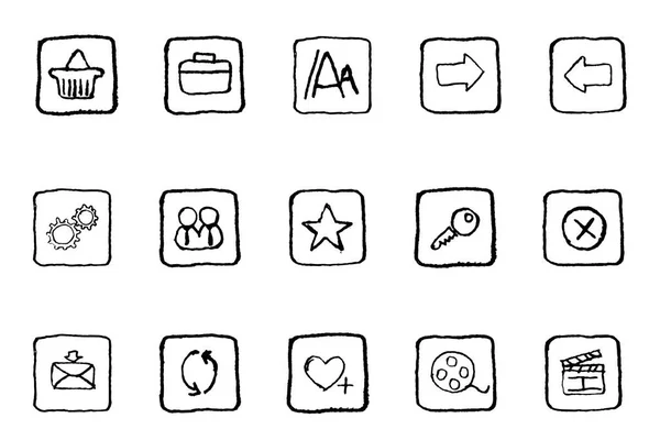 Set Von Symbolen Für Web Und Mobile Anwendungen — Stockvektor