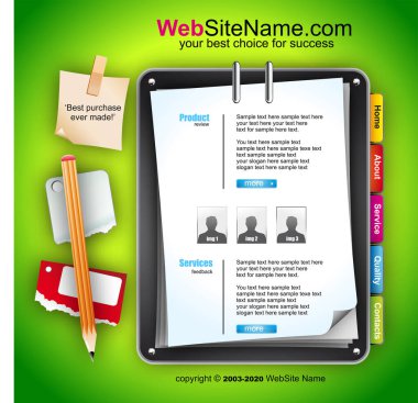 Metin için alanı olan Modern Biçim Sanatsal Renkli Web Sitesi şablonu