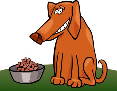 bir köpek mamasının çizgi film çizimi