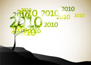 2010 Ağacı, vektör illüstrasyonu 
