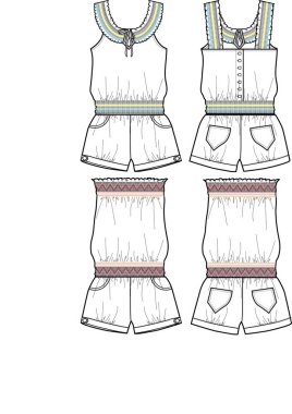 El yapımı moda kıyafetleri. vektör illüstrasyonu