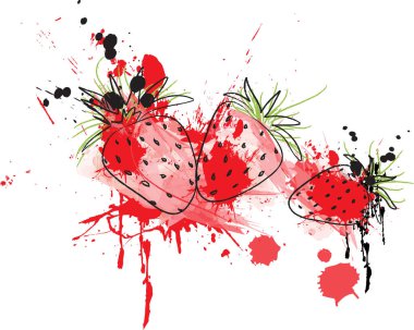 Beyaz arka plan üzerinde çilek vektör çizim