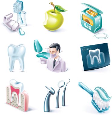 Diş Bakımı simgeler kümesi