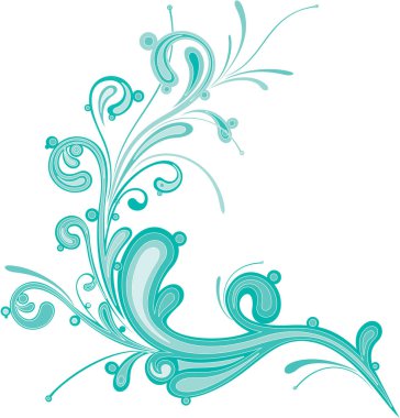 Çiçeksel elementlerle dekoratif arka plan, vektör illüstrasyonu  