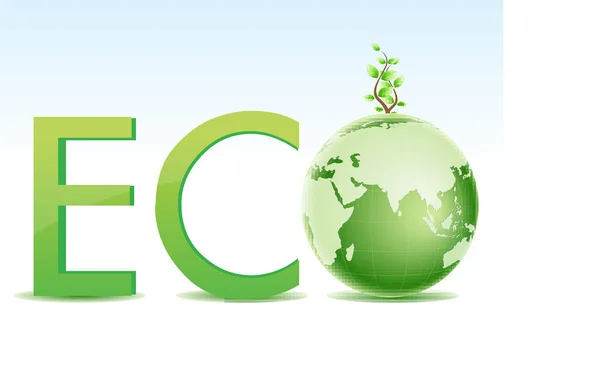Eco Concept Green Globe — Stock Vector