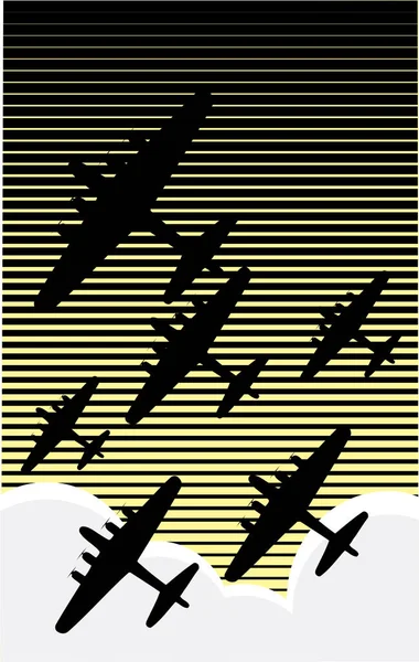 Abstrakter Hintergrund Mit Militärflugzeugen — Stockvektor