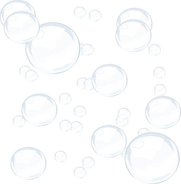 soap bubbles on white background 