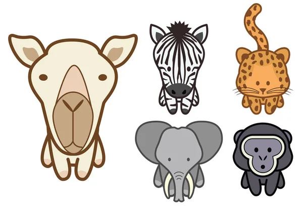 Set Animali Illustrazione Vettoriale — Vettoriale Stock