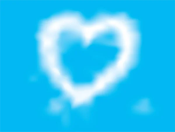 Corazón Nube Blanca Sobre Fondo Cielo Azul — Archivo Imágenes Vectoriales
