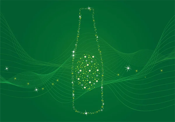 Green Bottle Vector Illustration — Stock Vector