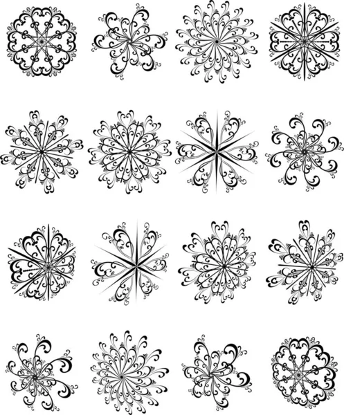 Illustration Vectorielle Flocons Neige Noël Sur Fond Blanc — Image vectorielle