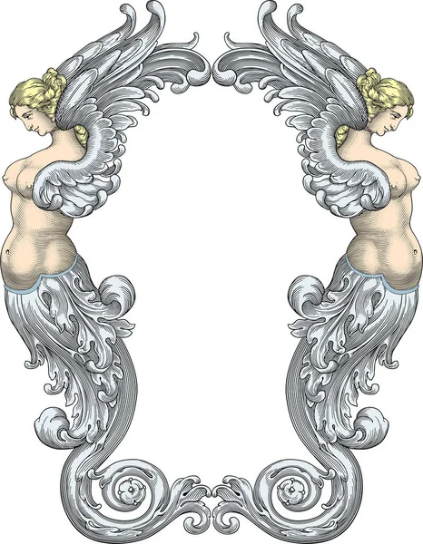 Fairy Mermaids Illustration Vectorielle Moderne — Image vectorielle