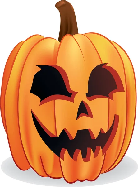 Halloween Kürbis Mit Gruseligem Gesicht — Stockvektor