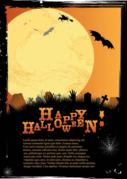 Invitation Halloween Carte Design Orange — Image vectorielle