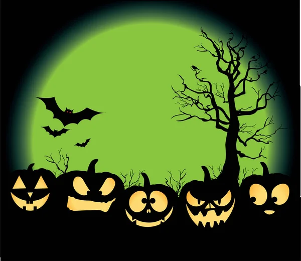 Halloween Party Háttér Sütőtök Denevérek — Stock Vector