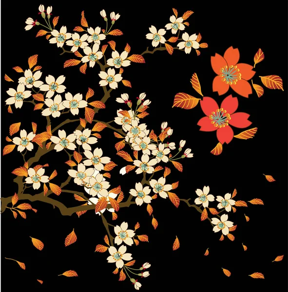 kiraz çiçeği bahar çiçekleri desenli arka plan