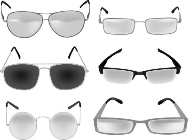 Projekt Wektorowy Kolekcji Okularów Okularów Przeciwsłonecznych — Wektor stockowy
