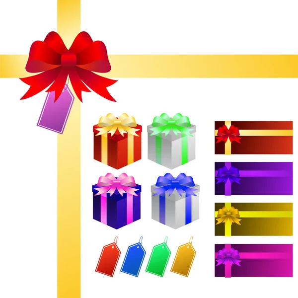 Bunte Geschenkboxen Set — Stockvektor