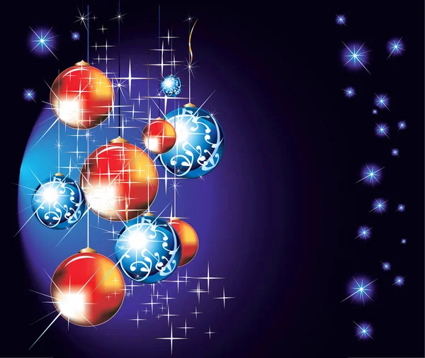 Різдвяний Фон Різнокольоровими Кульками — стоковий вектор