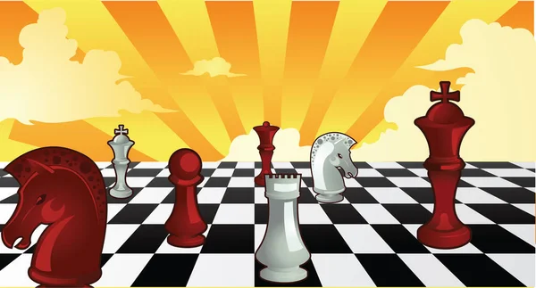 Satranç Oyunu Yarışma Konsepti Boyutlu Illüstrasyon — Stok Vektör