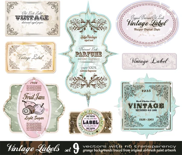 Étiquettes Vintage Éléments Design Vecteur — Image vectorielle