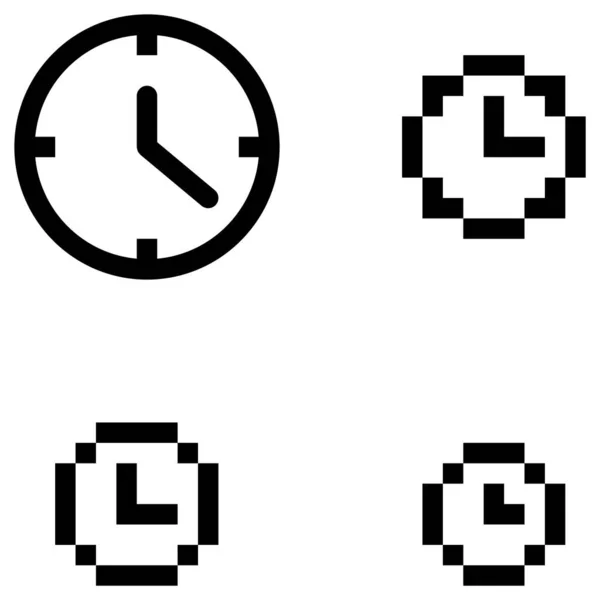 Uhr Vektor Symbol Gesetzt — Stockvektor