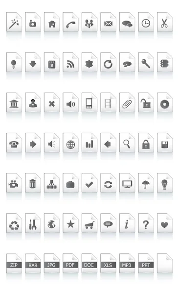 Set Icone Universali Web Illustrazione Vettoriale — Vettoriale Stock