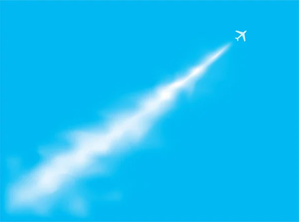 Arka Planda Mavi Gökyüzü Olan Uçak Simgesi — Stok Vektör