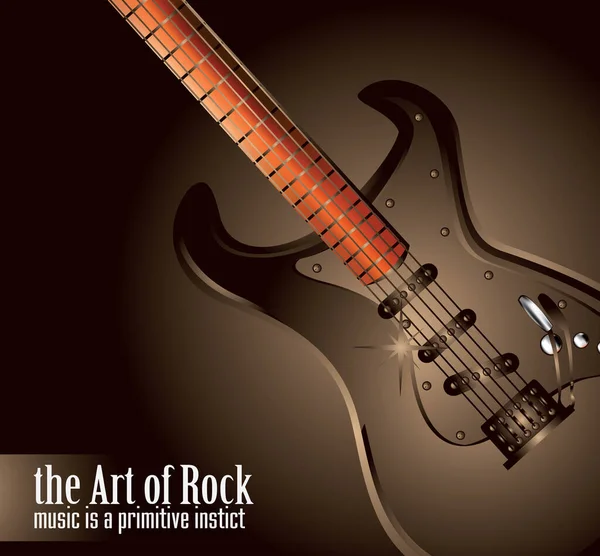 Rockmusik Poster Mit Gitarre Vektorillustration — Stockvektor