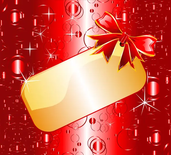 Rote Geschenkschachtel Und Goldene Schleife Mit Rotem Hintergrund — Stockvektor