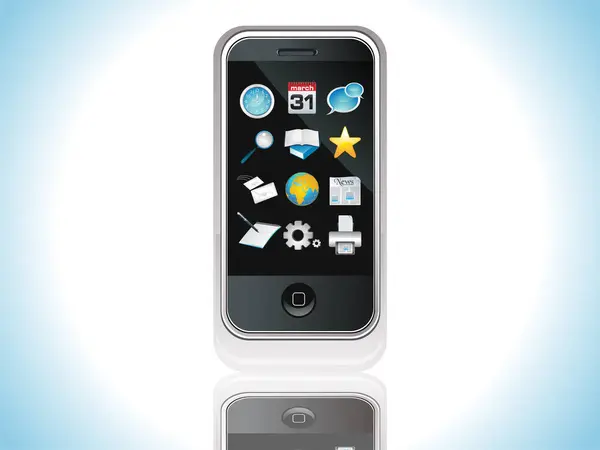 Мобільний Телефон Білому Тлі — стоковий вектор