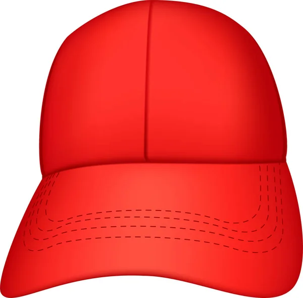 Realistische Rote Kappe Isoliert Auf Weißem Hintergrund — Stockvektor