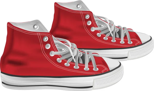 Κόκκινα Αθλητικά Παπούτσια Λευκό Φόντο — Διανυσματικό Αρχείο