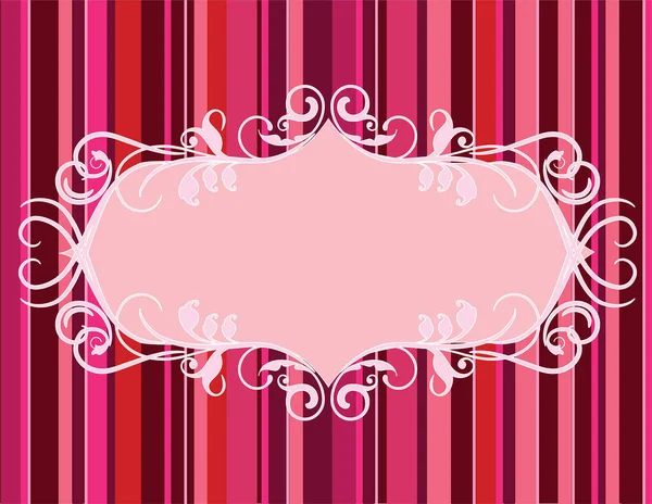 リボンとストライプ模様のピンクの背景 ベクターイラスト — ストックベクタ