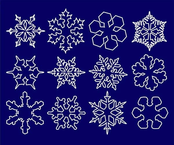 Snowflakes Set Vector Illustration — Stock Vector