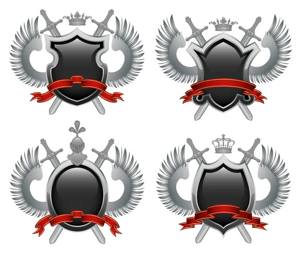 Emblèmes Royaux Ensemble Vectoriel — Image vectorielle