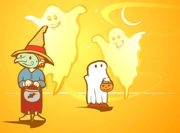 Sfondo Halloween Illustrazione Del Fumetto — Vettoriale Stock